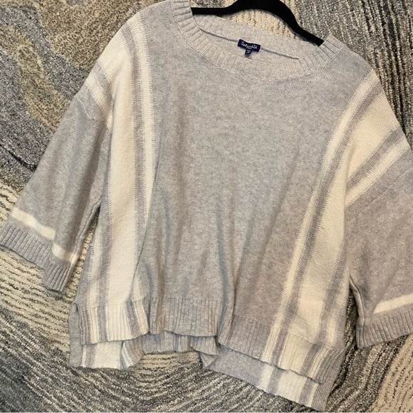 SPLENDID Veranda Stripe Quarter Sleeve Pullover Sweater Top - Picture 5 of 5